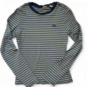 Vintage Levi’s 90s Striped Long Sleeve Shirt - Small